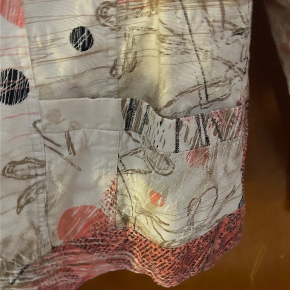 Christopher & Banks Artistic Jean Jacket - Cream, Red, Black - Picture 6 of 7